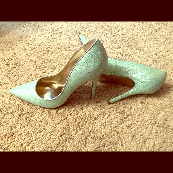 Seafoam Glitter Heels - Picture 1 of 1